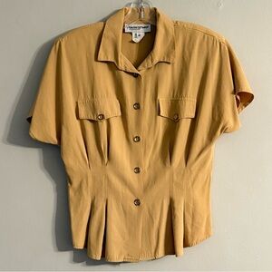 Tan Button-Up Women's Top